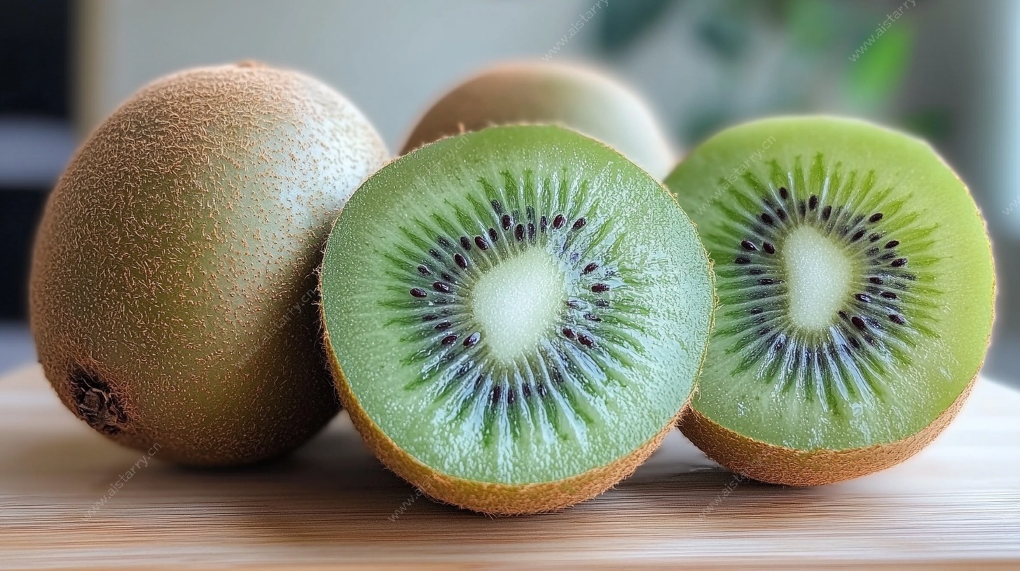 新鲜切开的猕猴桃