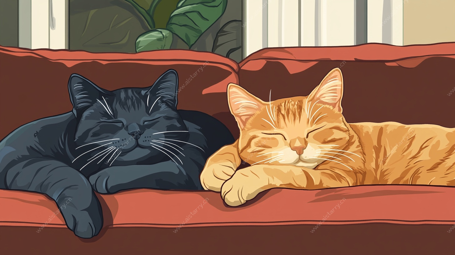 沙发上的猫咪伙伴