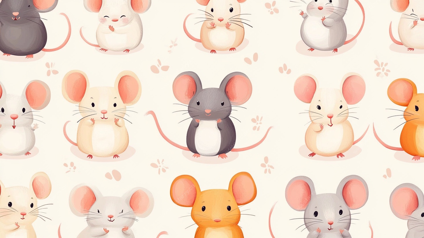 可爱萌鼠无缝图案背景