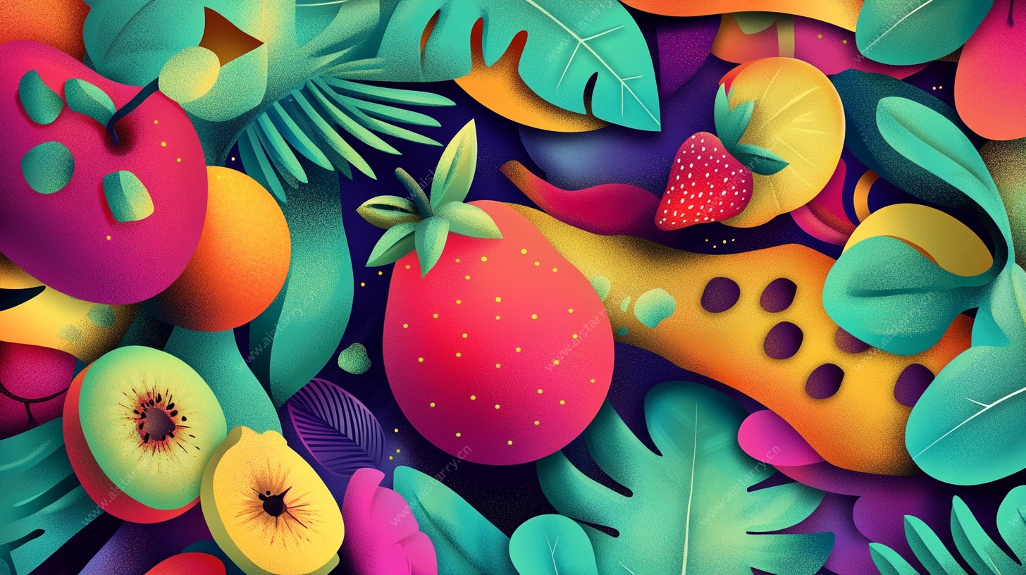 缤纷水果的奇幻丛林世界