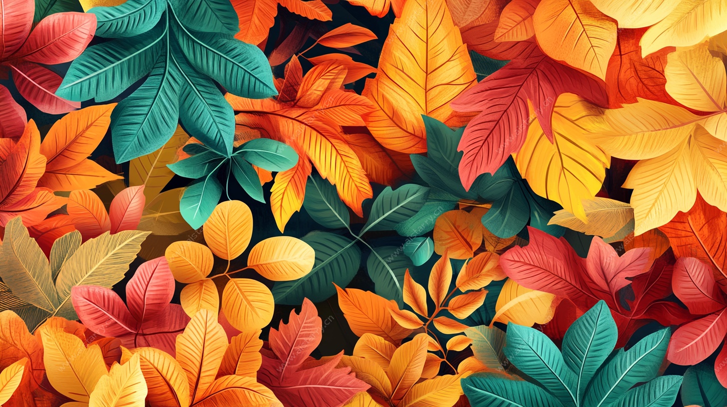 缤纷秋叶背景图