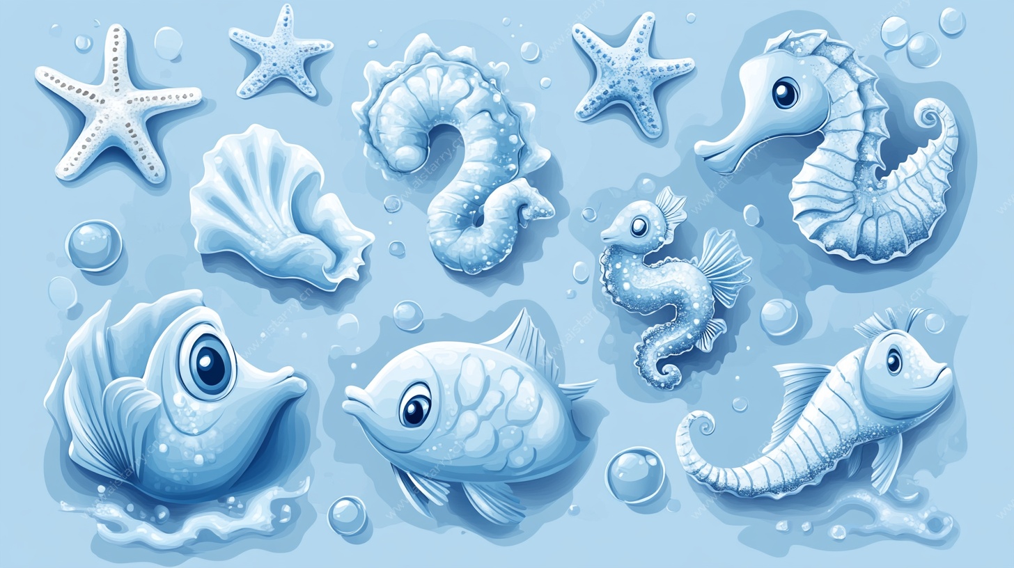 海洋生物插画集合