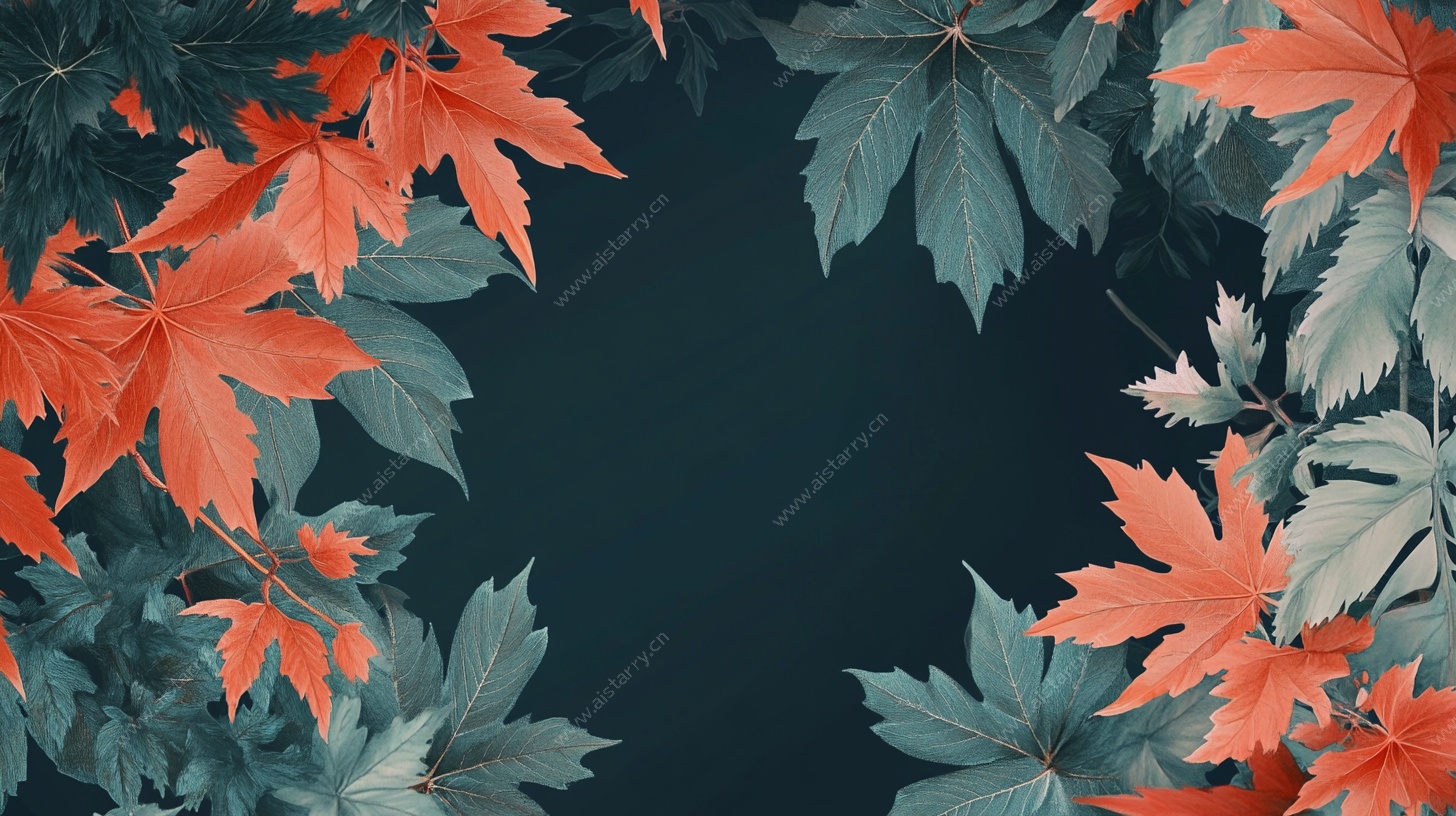 枫叶环绕背景图