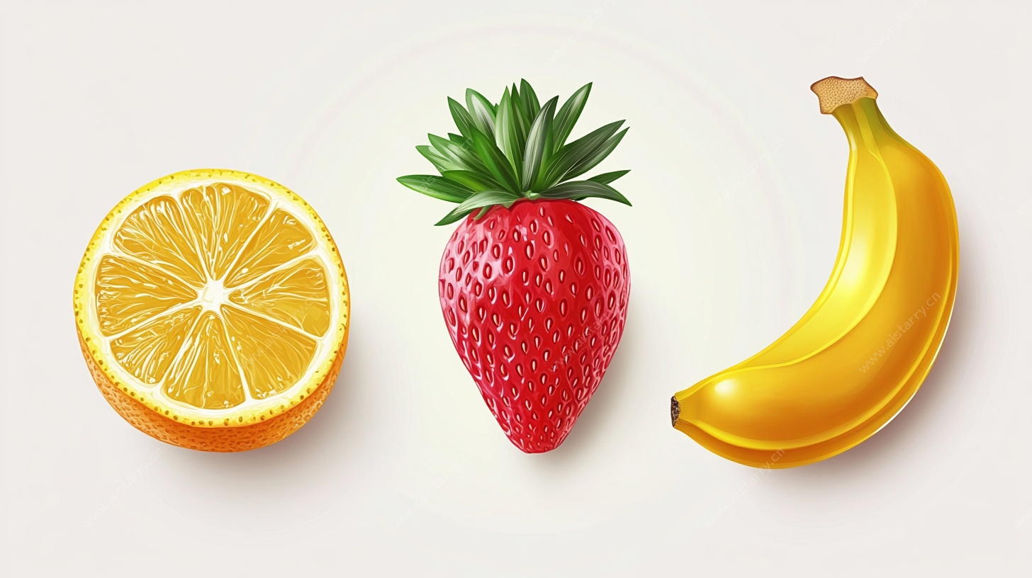 新鲜水果组合插画