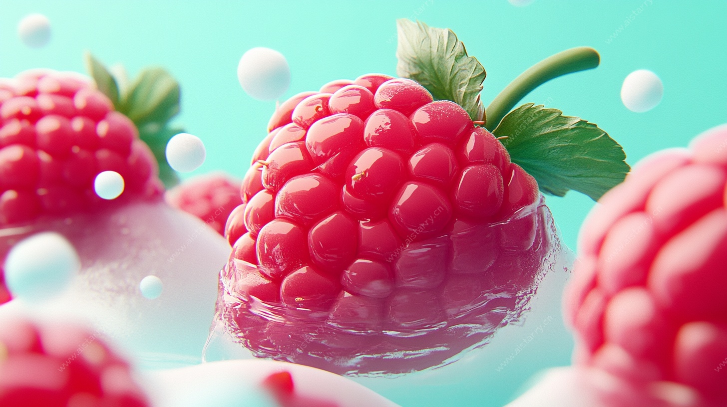 水中红树莓 清新3D画面