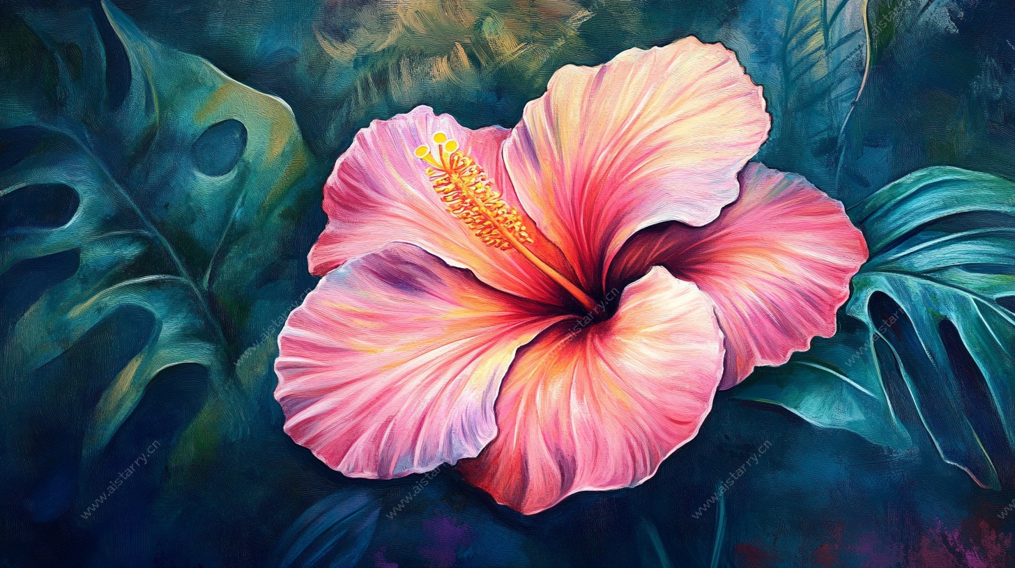 娇艳木槿花的梦幻绽放