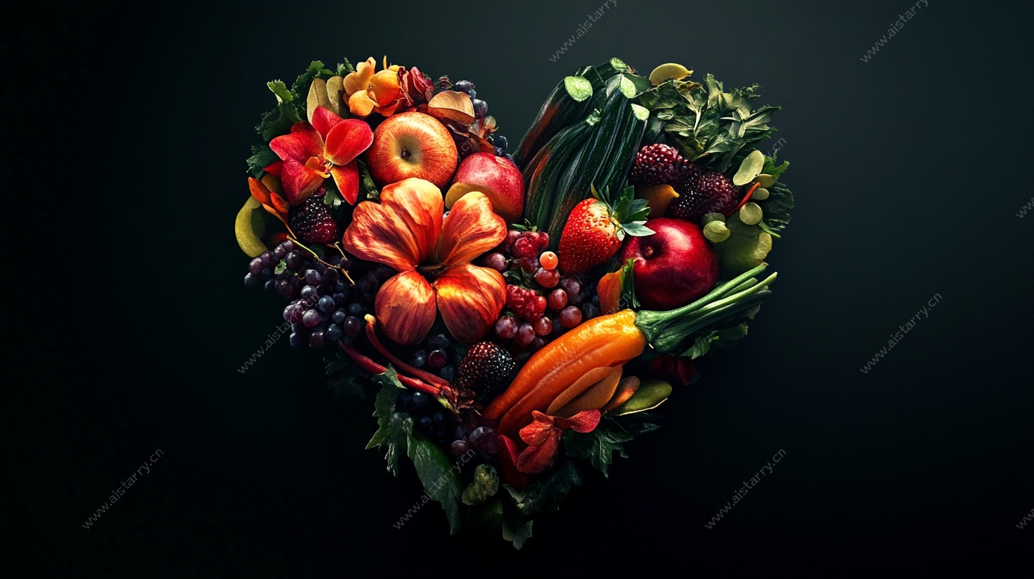 心形果蔬组合创意图