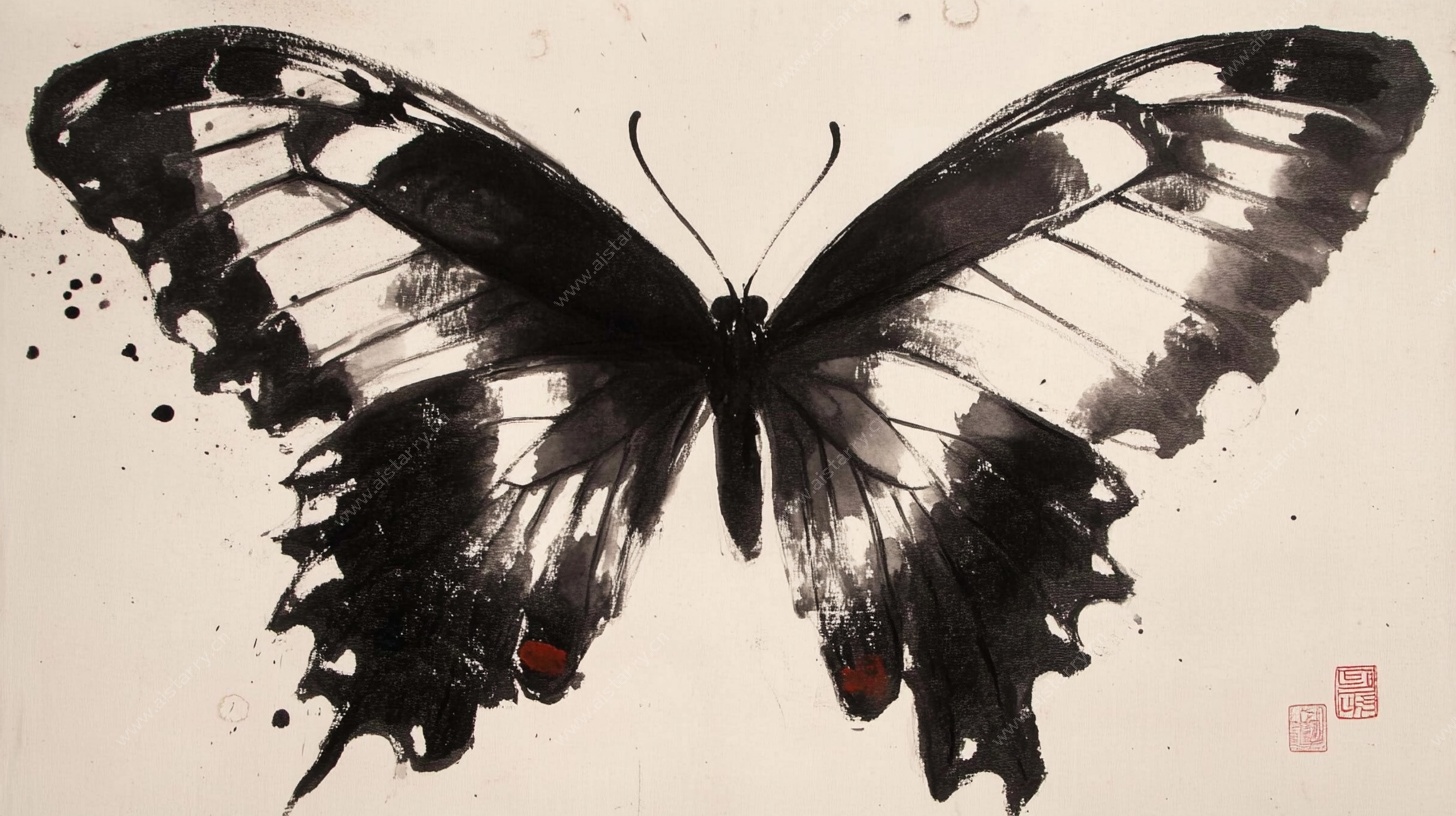 水墨蝴蝶图