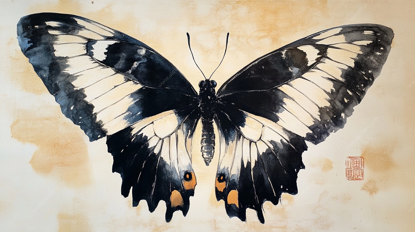水墨蝴蝶图