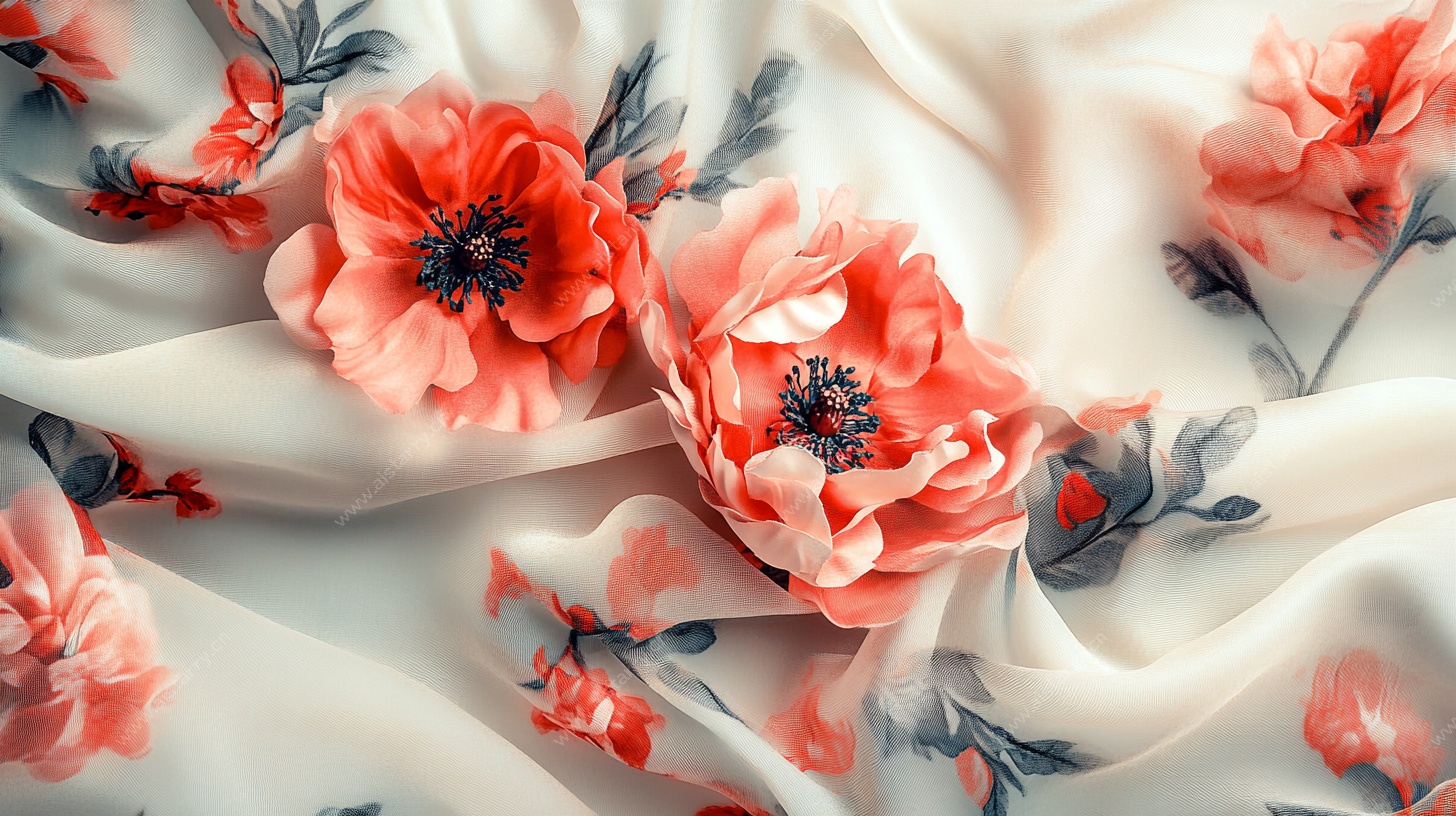 花卉印花丝绸布料