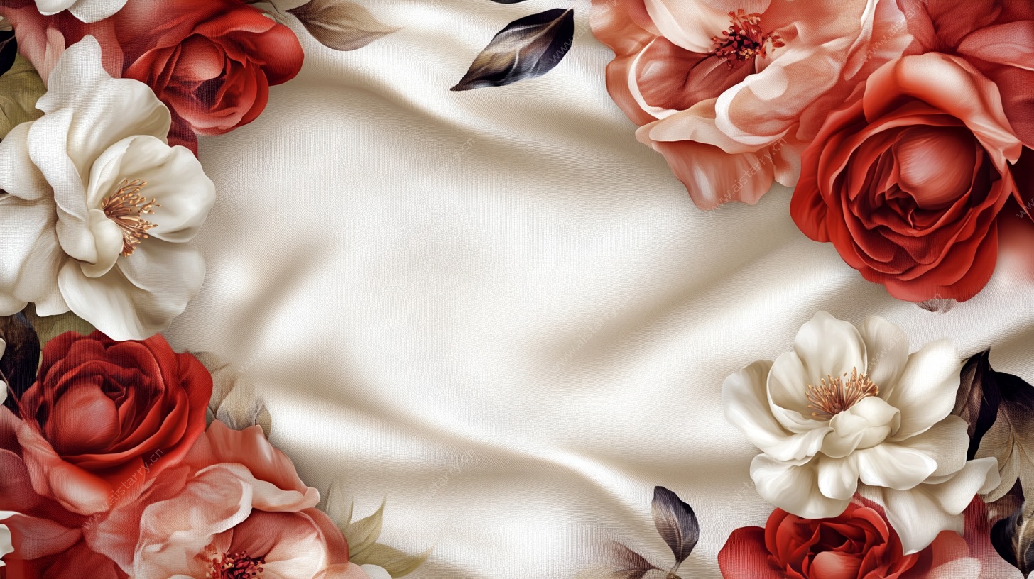 花卉丝绸图案背景图