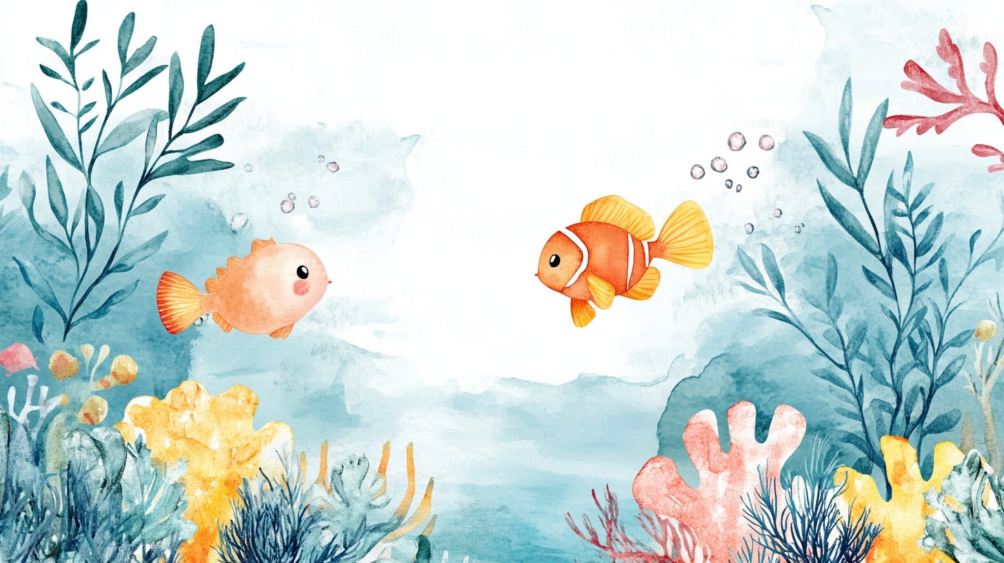 海底梦幻小鱼插画