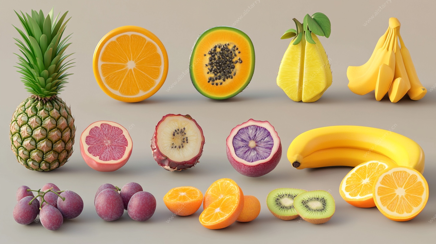 缤纷多彩的立体水果组合