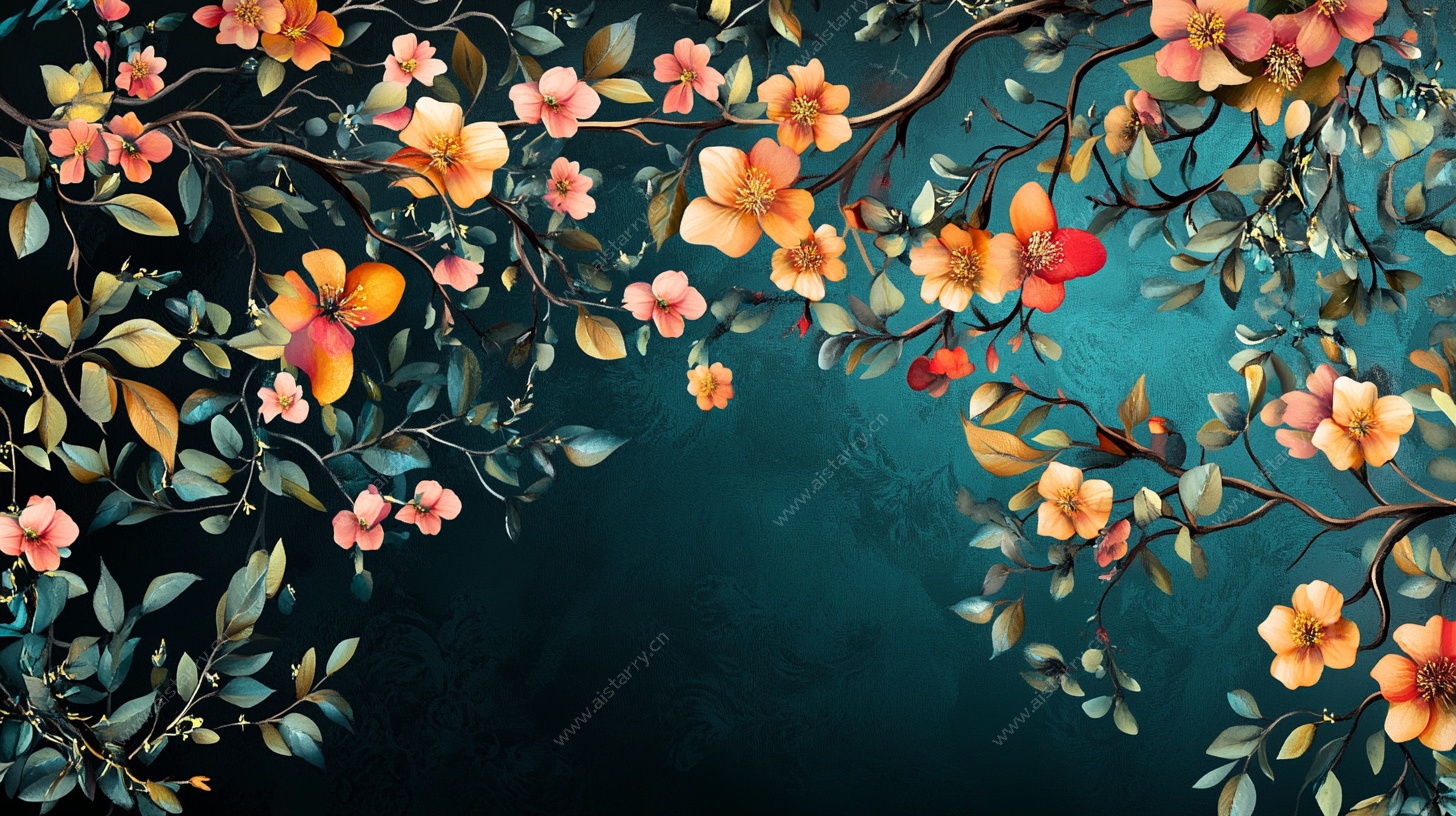 繁花簇拥的梦幻背景