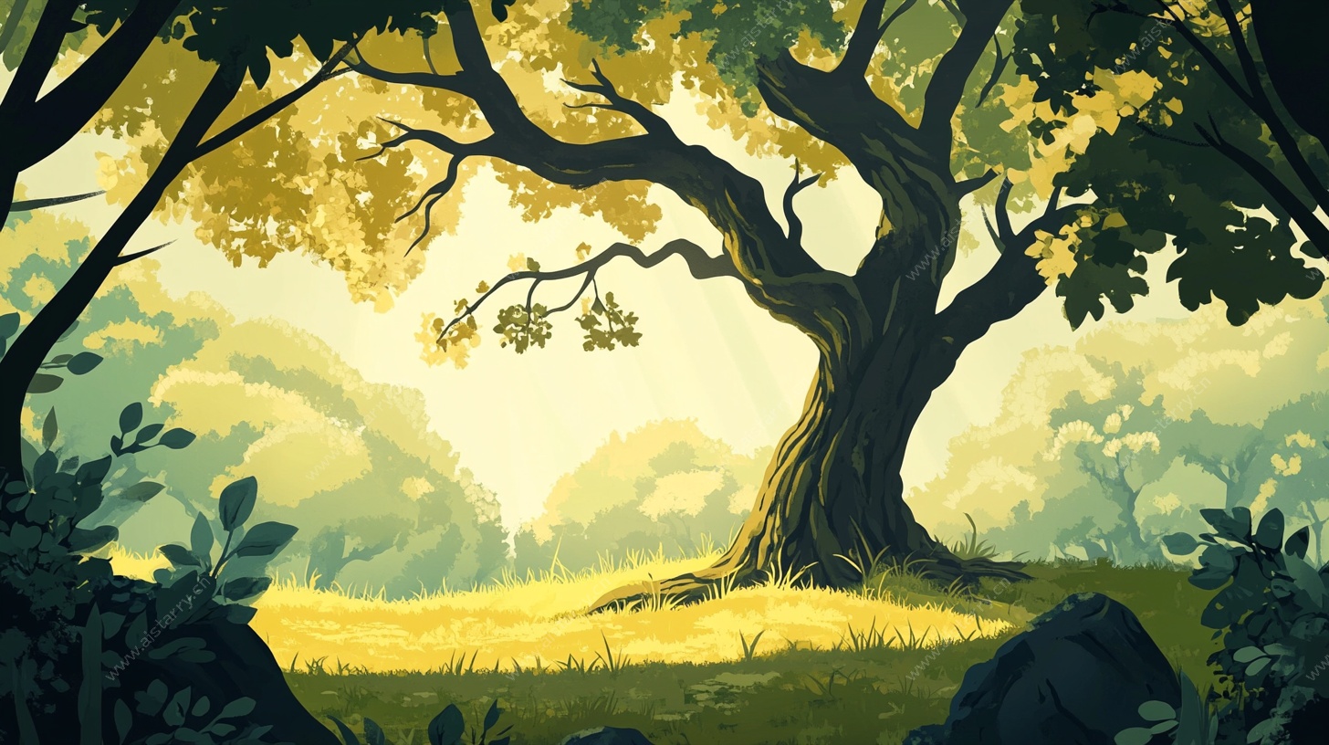 静谧森林中的古老大树