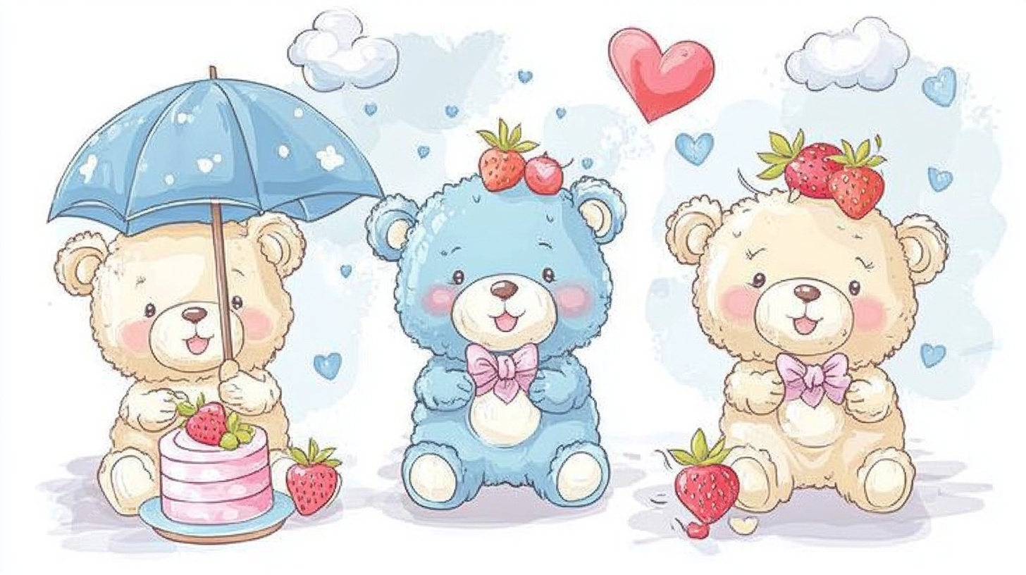 三只萌熊的草莓欢乐时光