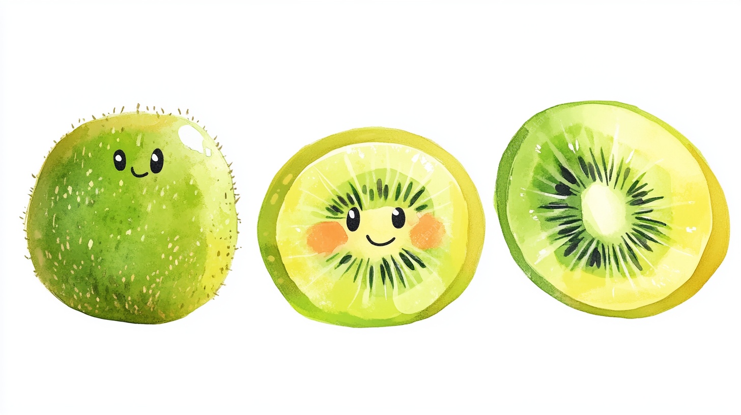 可爱笑脸猕猴桃插画