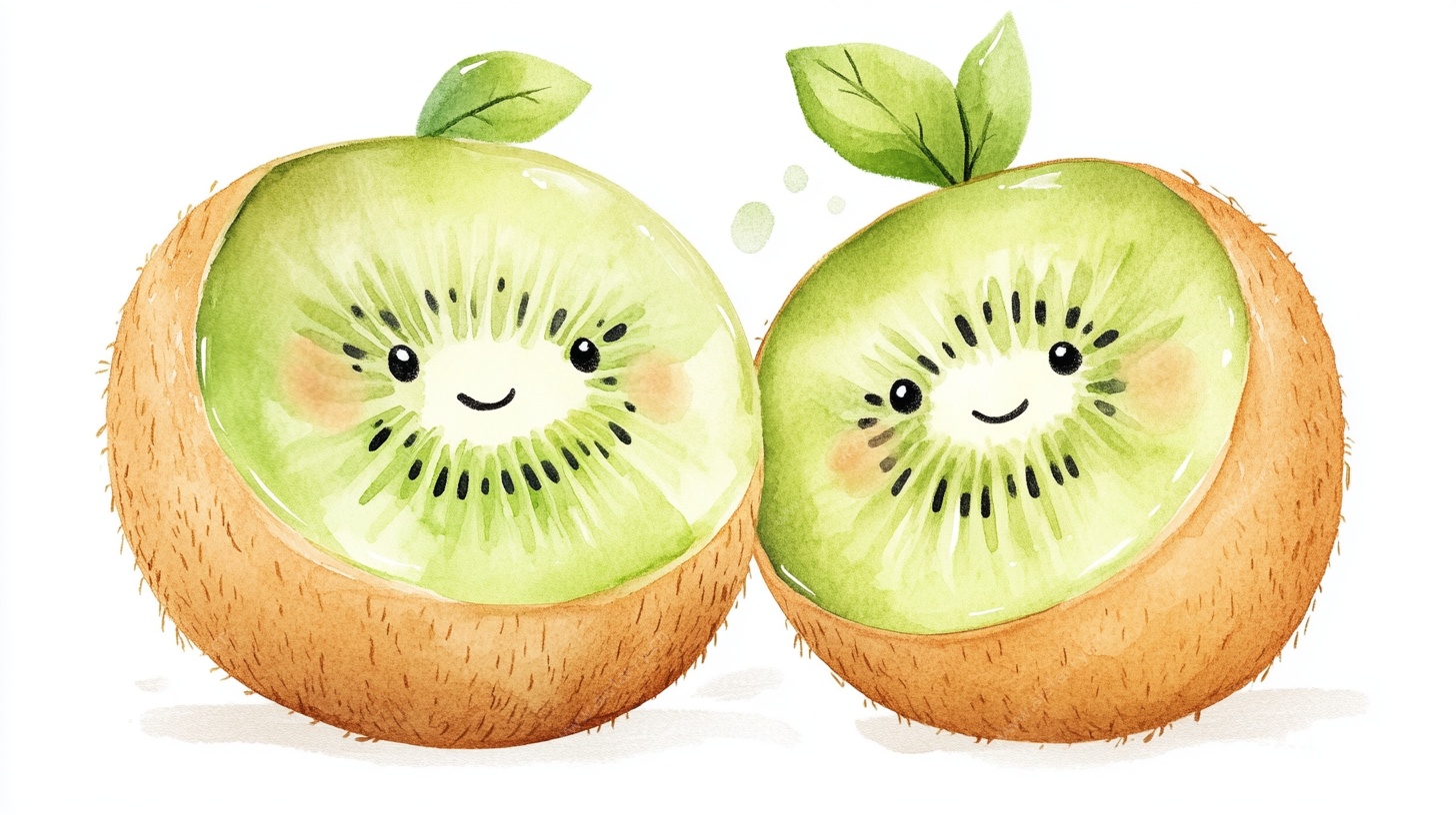 可爱笑脸猕猴桃插画