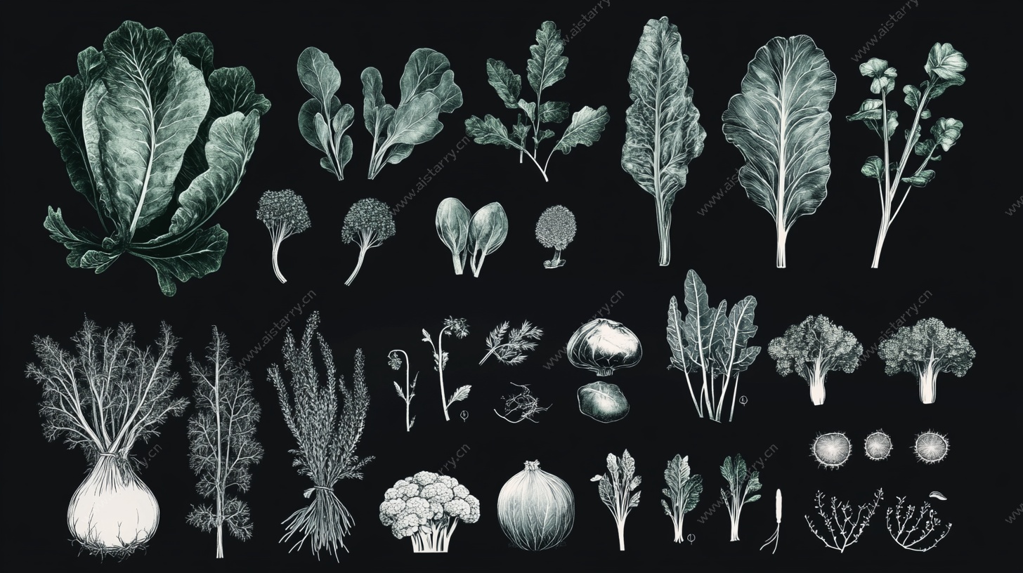 手绘蔬菜植物插画集合