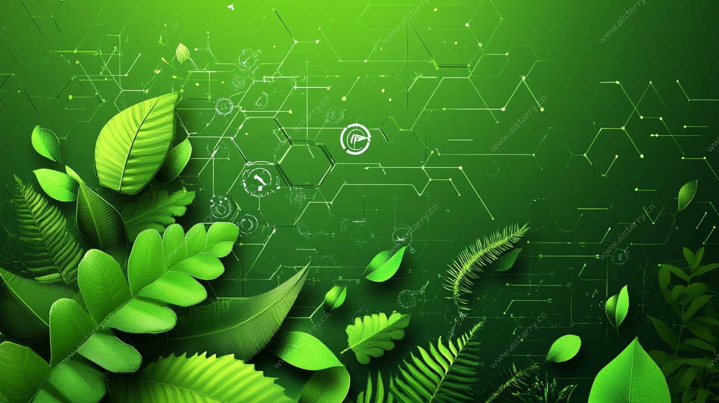 科技绿叶背景图