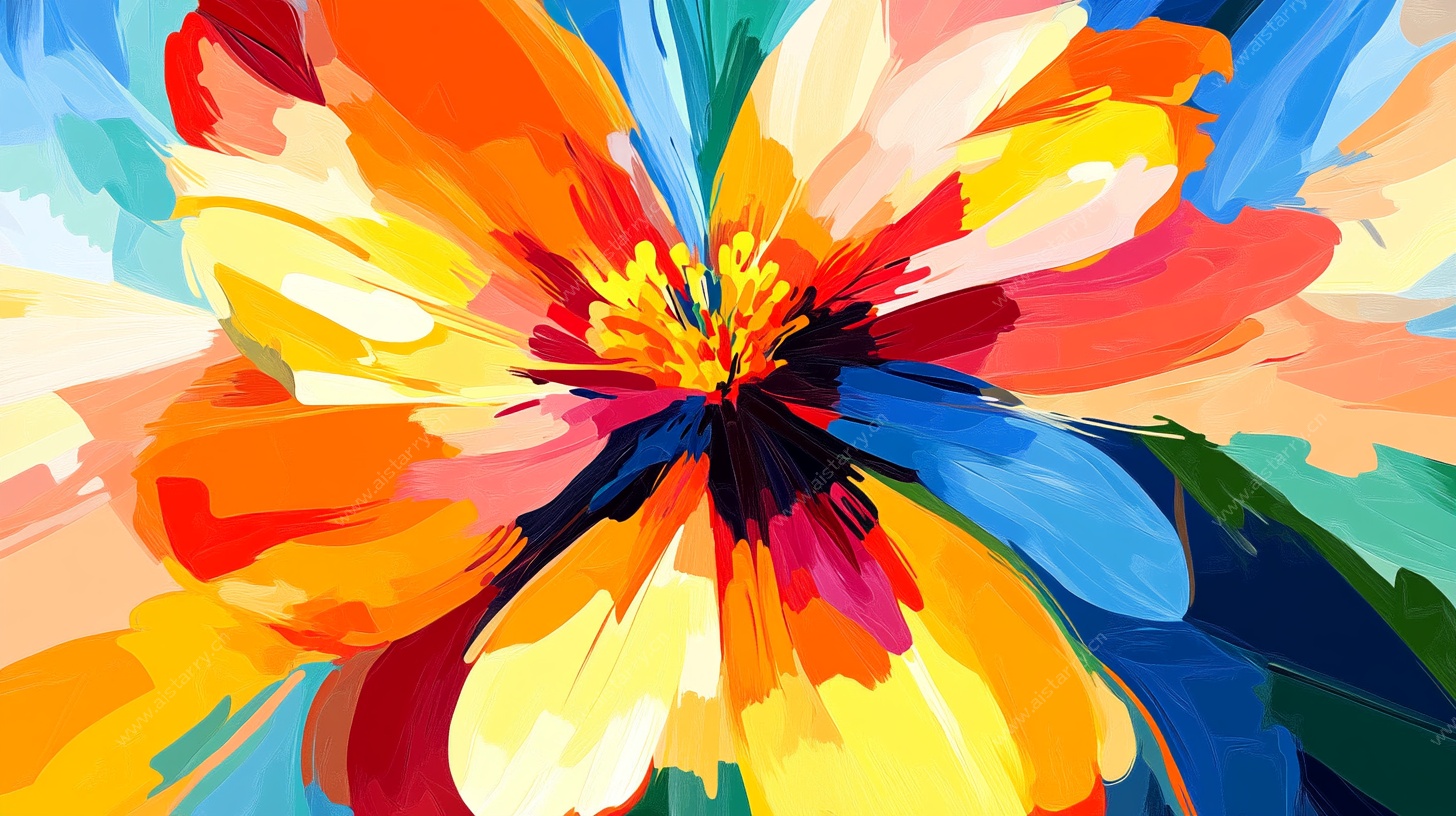 绚丽抽象花卉艺术图案