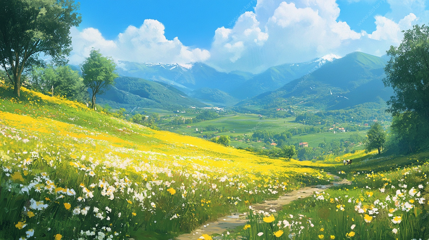 春日花海山间小径美景