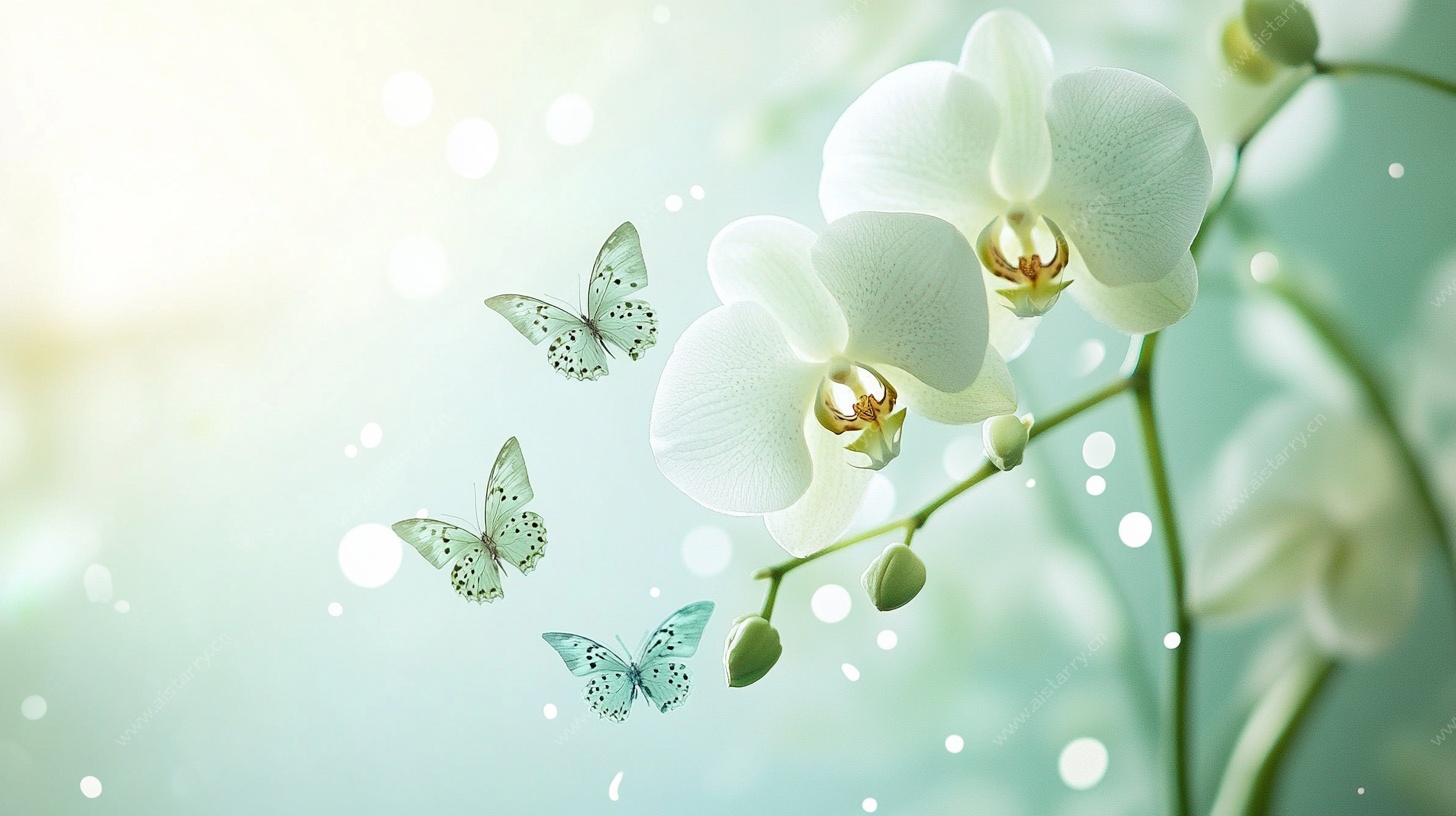 白兰花与蝶的梦幻景致