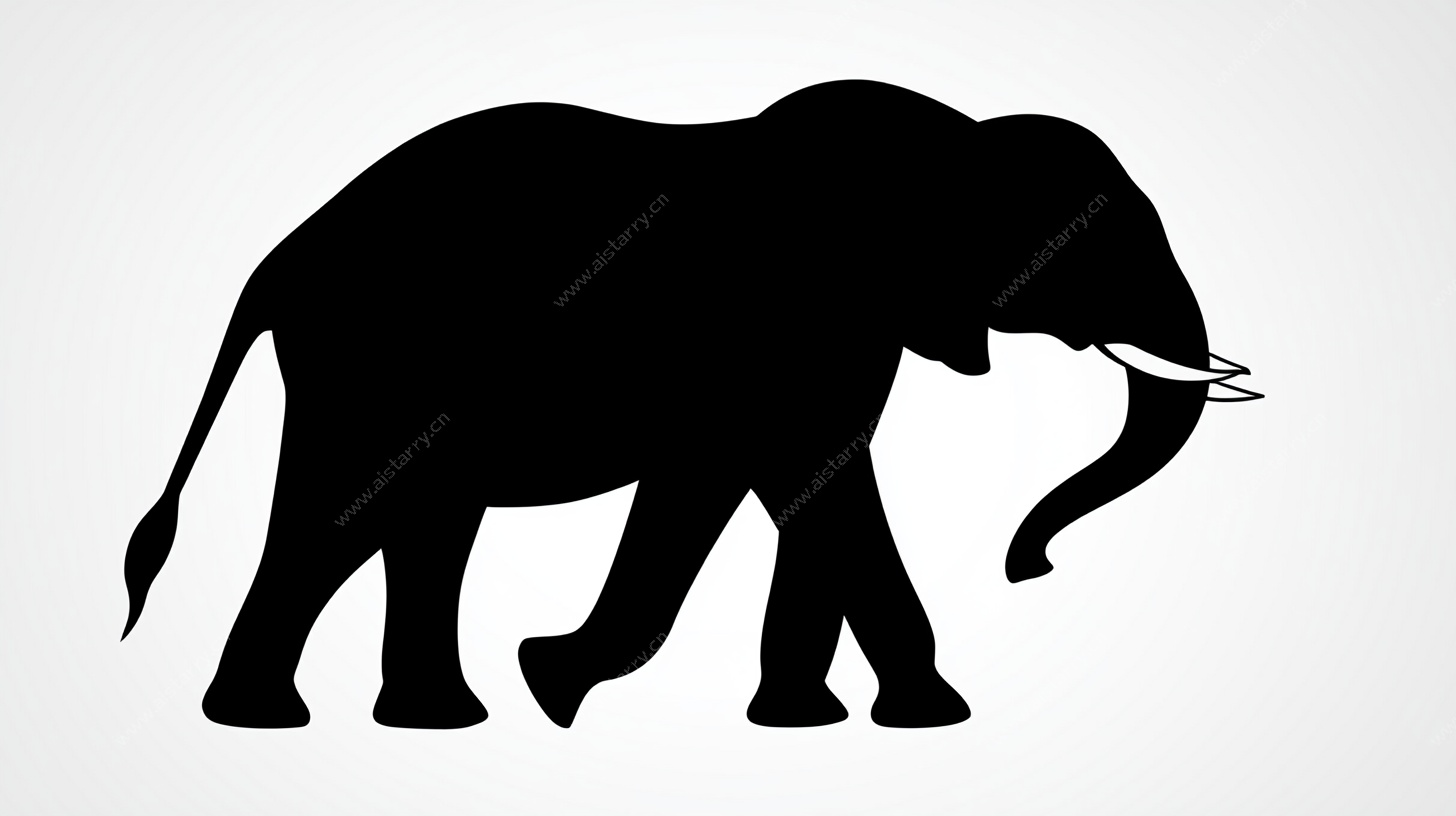 大象剪影图案