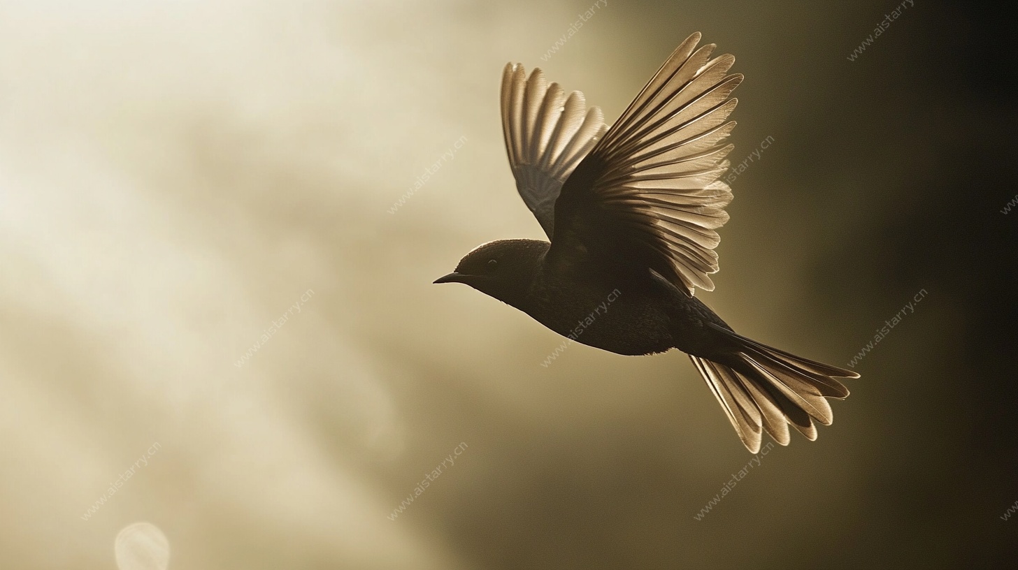 飞鸟逆光剪影