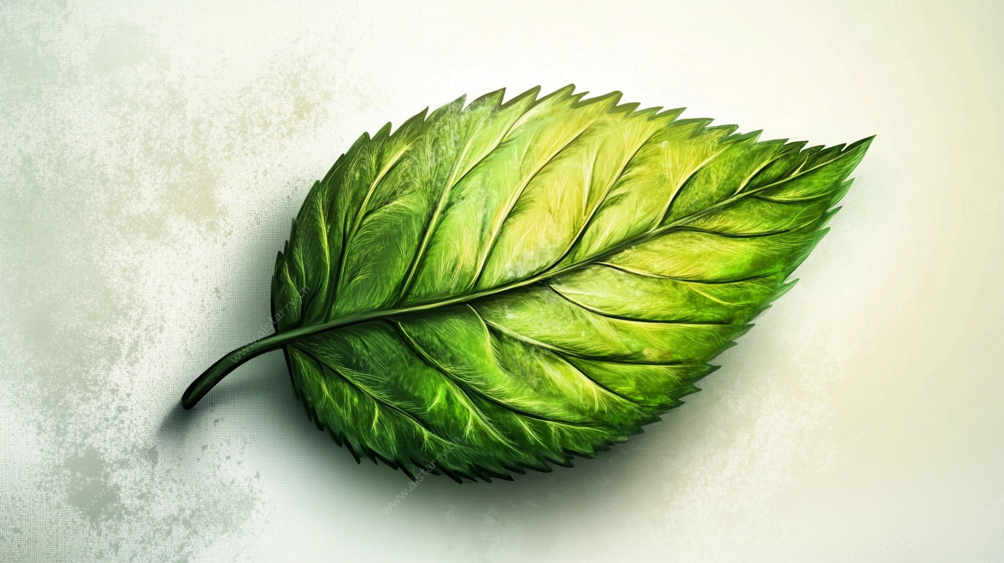 翠绿单叶插画