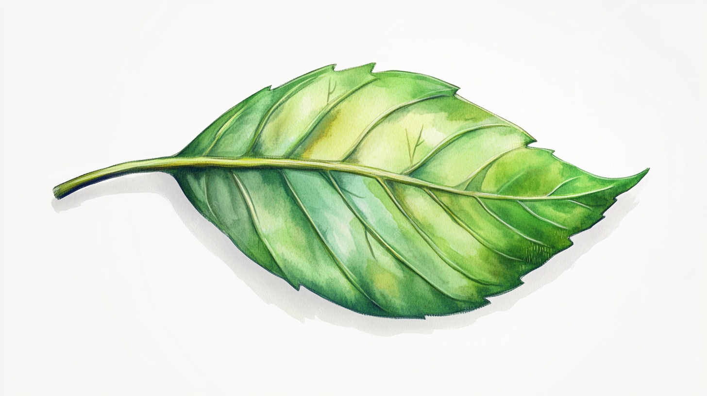 手绘清新绿色叶片插画