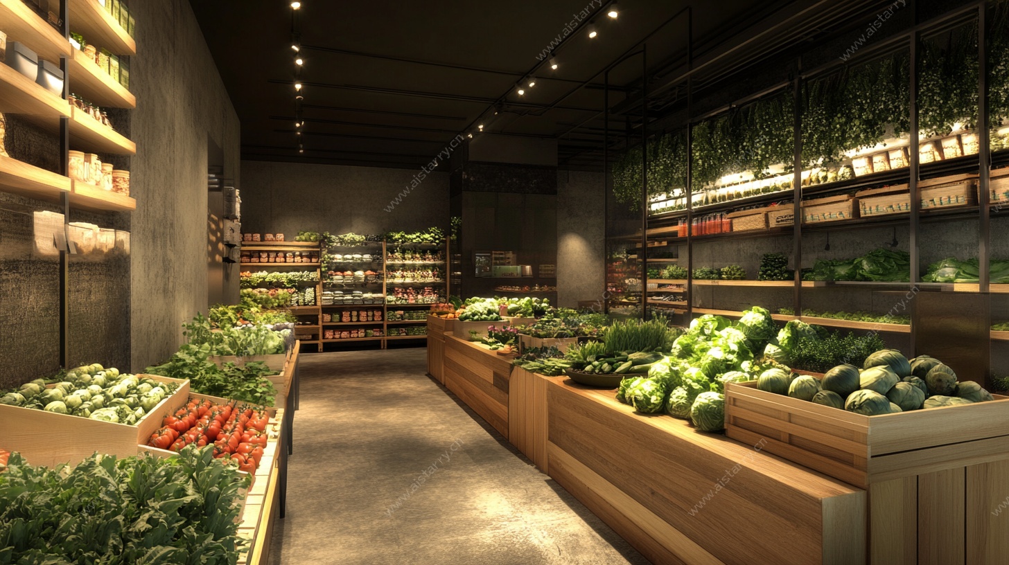 现代风超市蔬菜陈列区