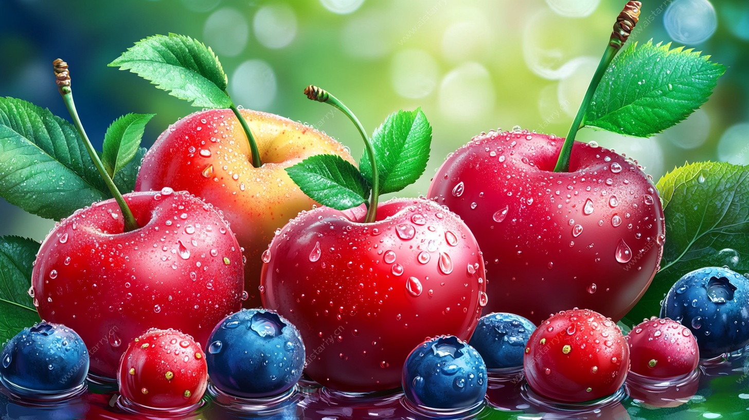 新鲜欲滴的多彩水果组合