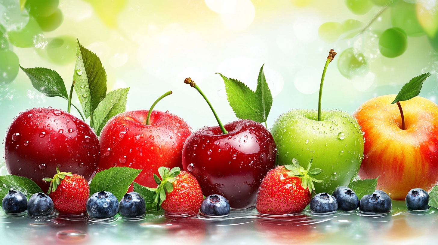 多彩鲜果与绿叶清新组合