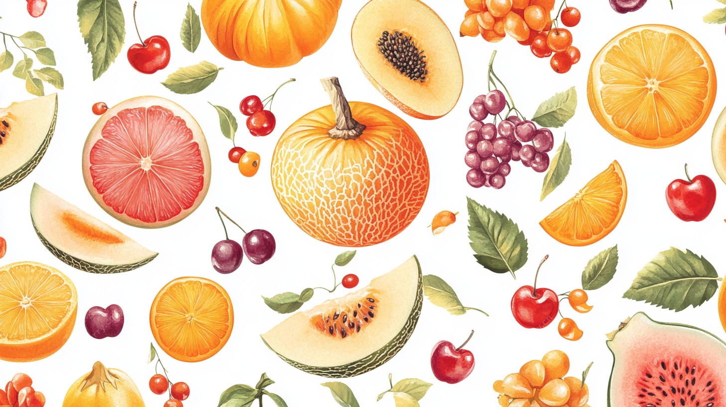 缤纷水果水彩图案