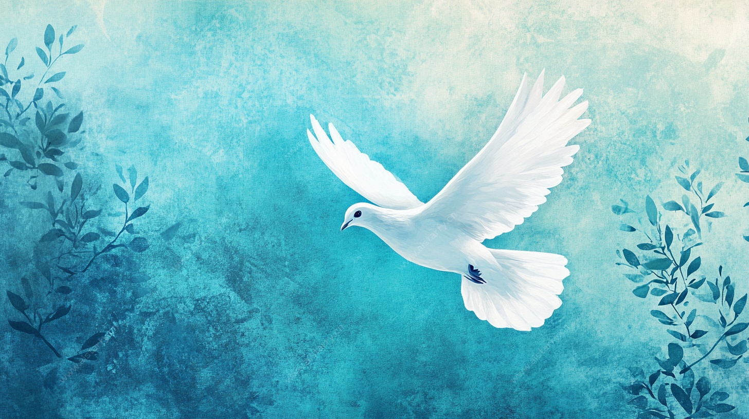 飞翔的和平白鸽