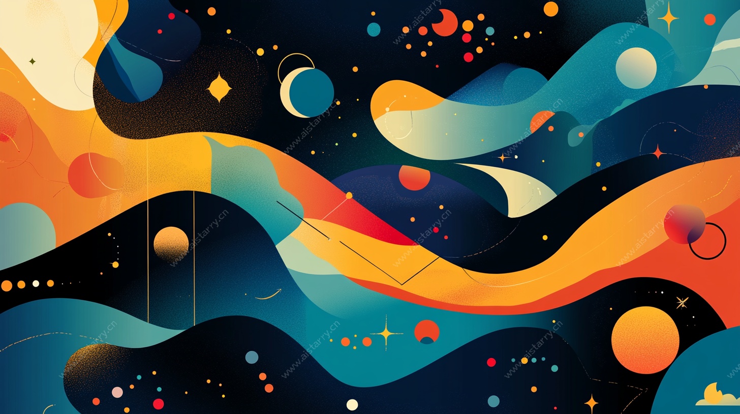 梦幻宇宙流体艺术插画