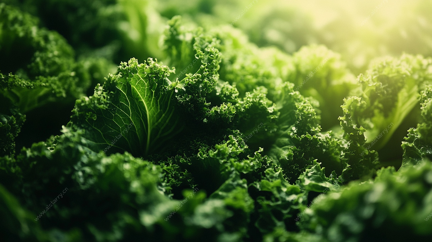 阳光下的鲜嫩羽衣甘蓝