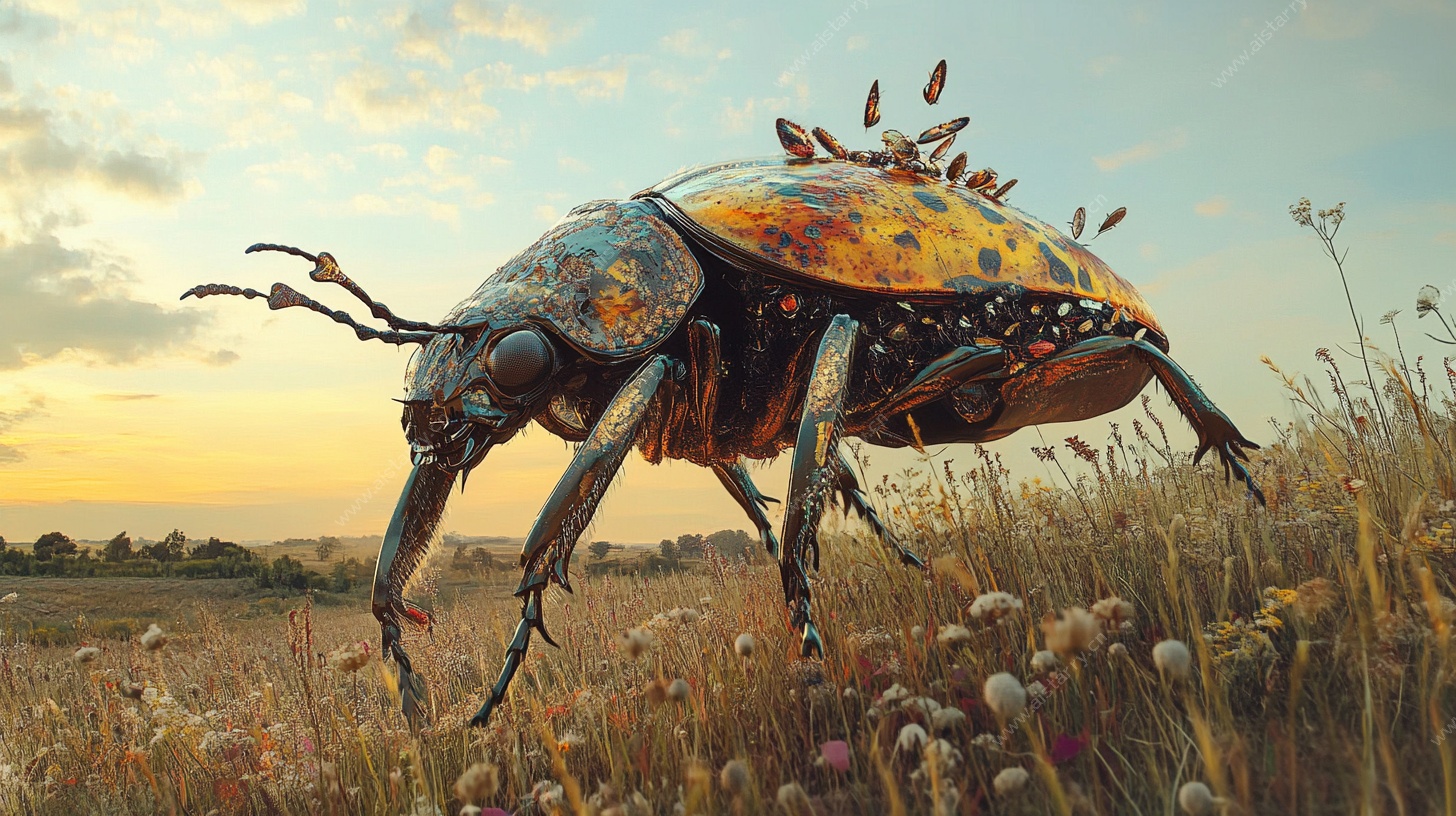 巨型甲虫漫步荒野