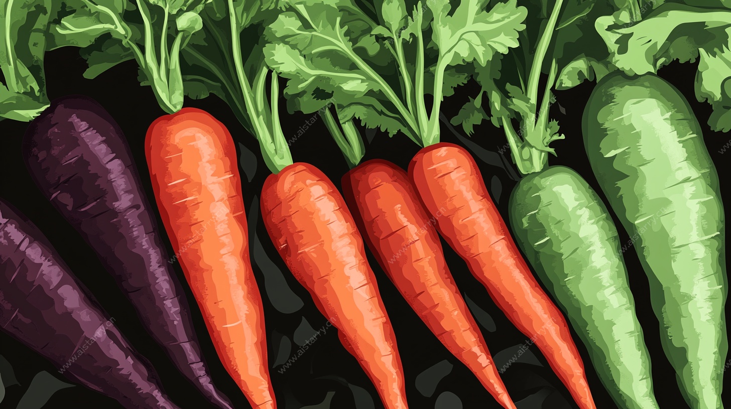 多彩胡萝卜插画