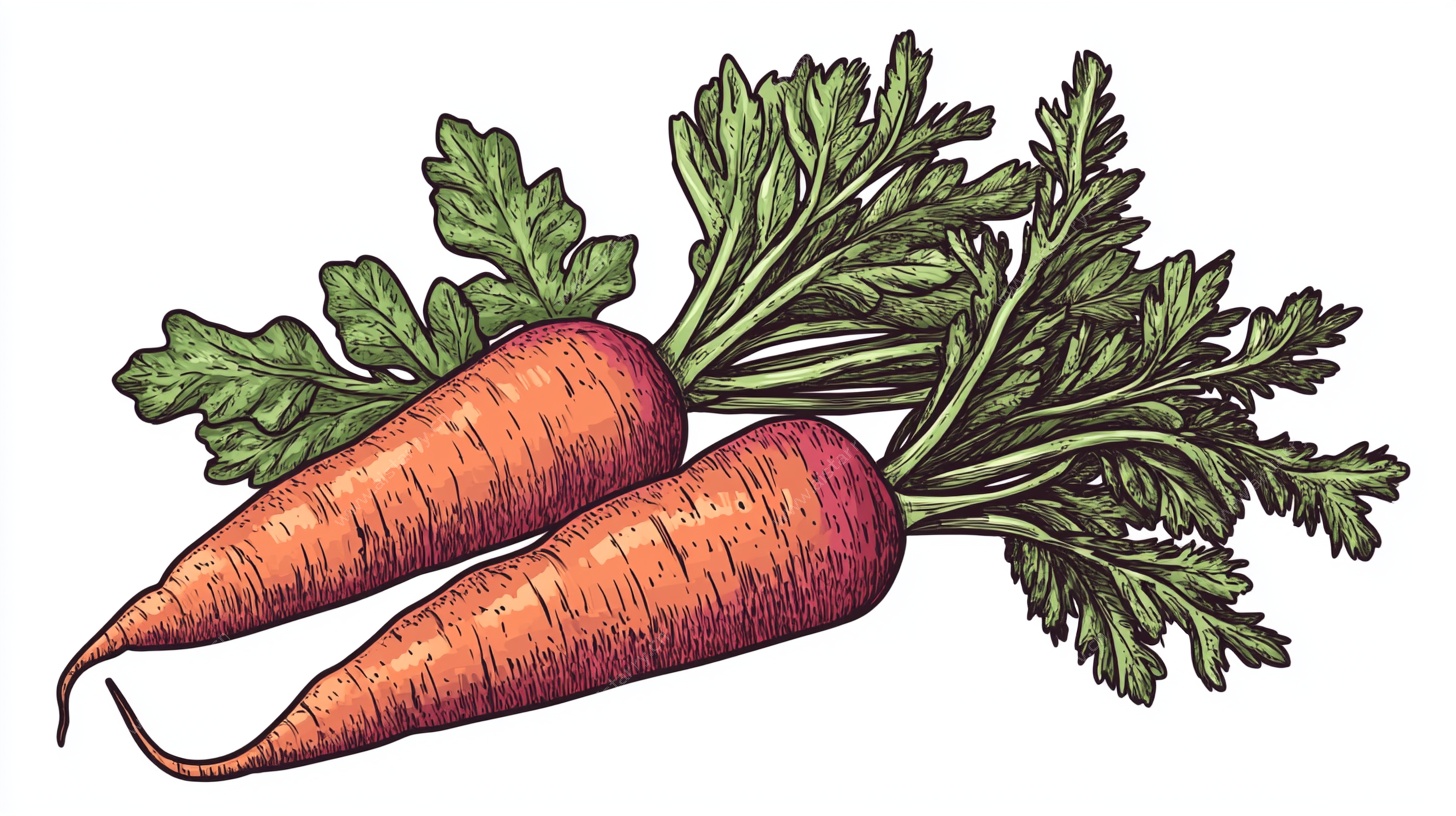 手绘胡萝卜插画