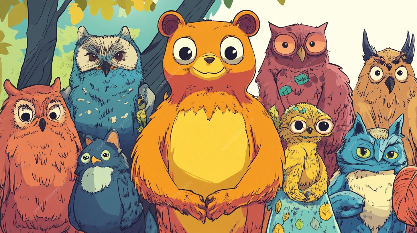 熊与猫头鹰的欢乐聚会