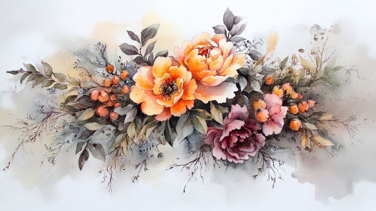 水彩花卉装饰画