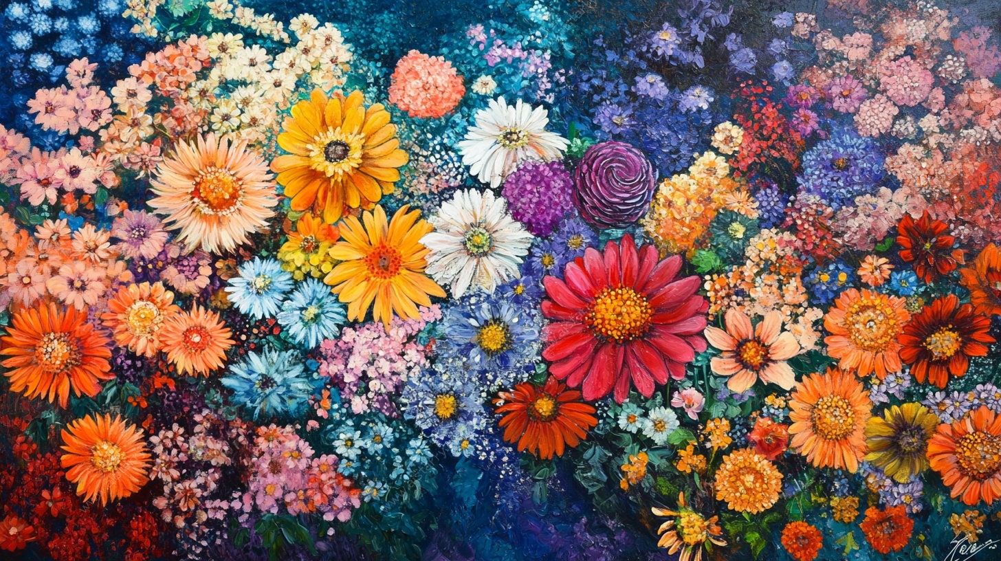 缤纷花海油画