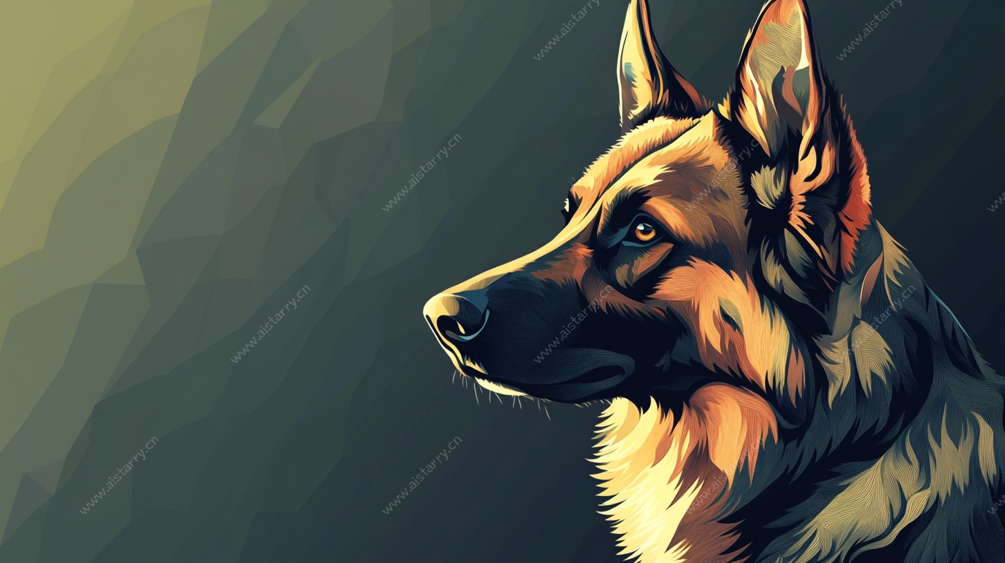 德国牧羊犬插画