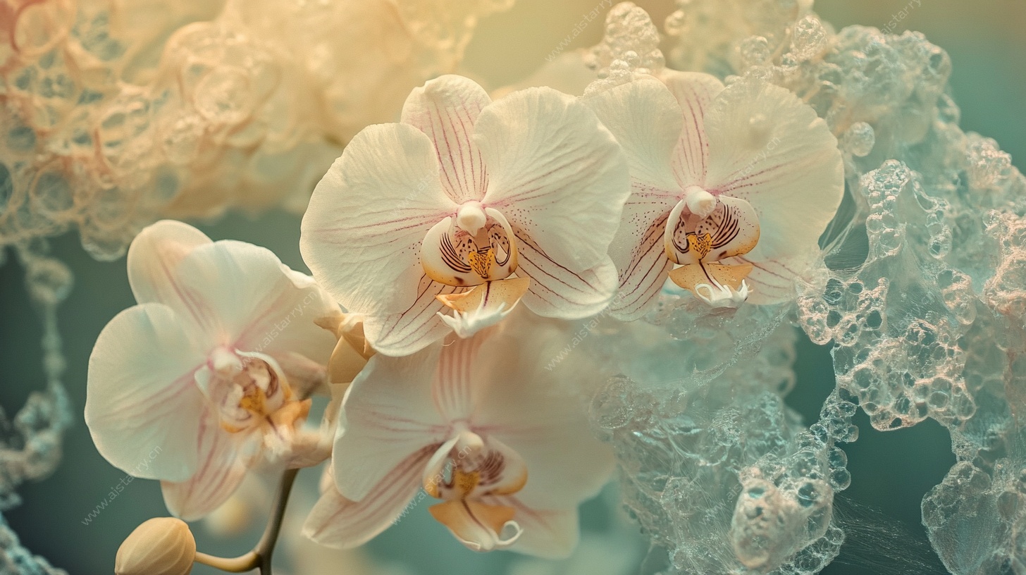 梦幻白色兰花艺术写真