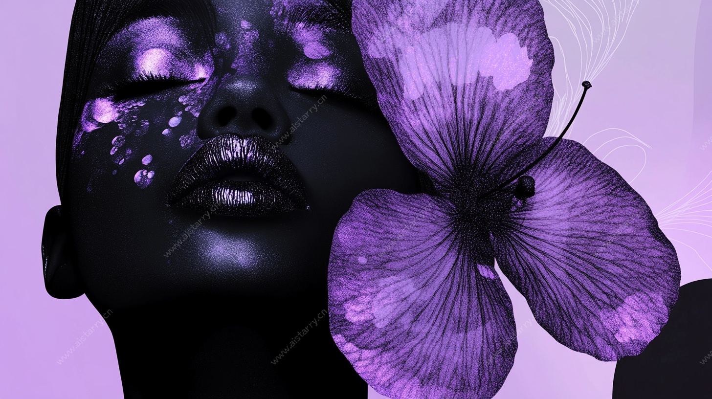 紫蝶幻颜 梦幻美妆艺术照