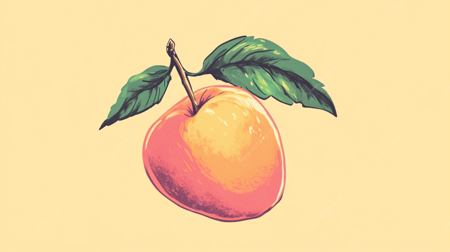 手绘桃子插画