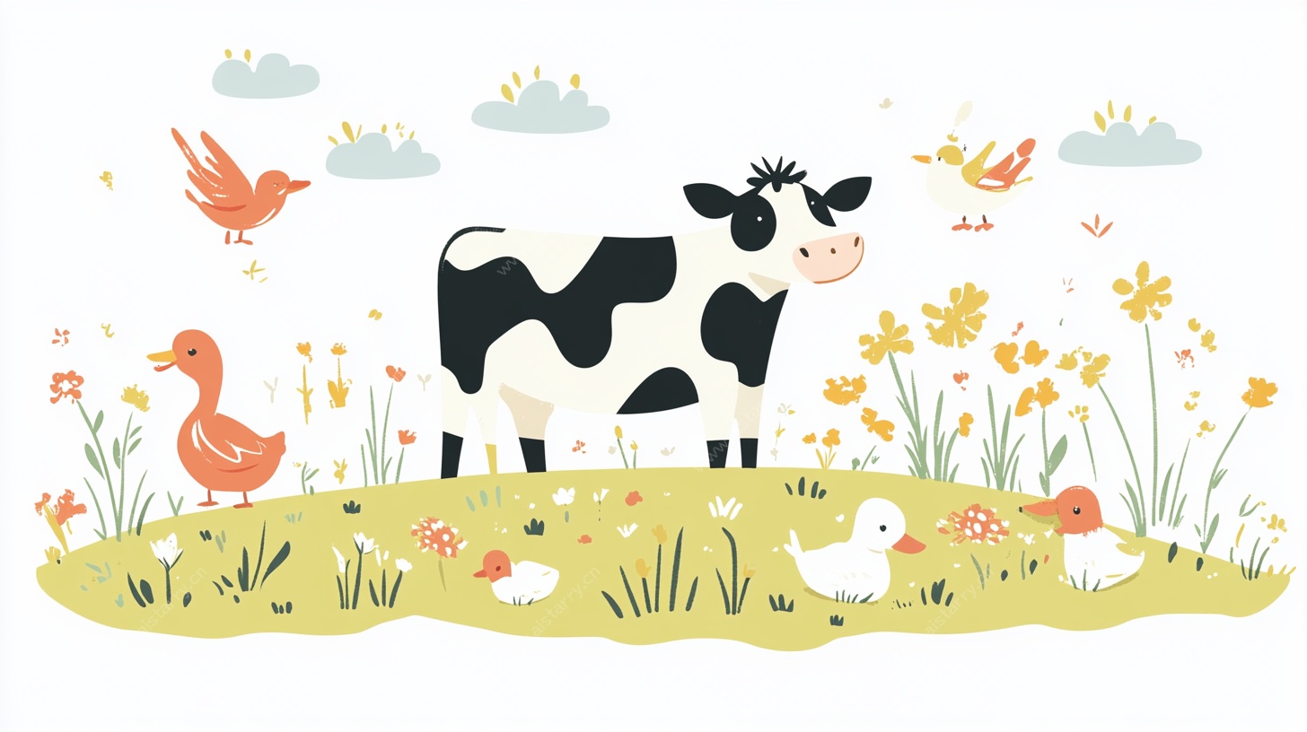 田园动物插画
