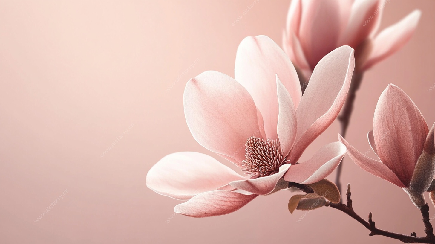 粉色玉兰花特写